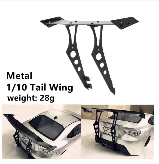 1/10 On Road RC Car Aluminum Tail Wing Spoiler for Rally Racing Drift TT02 XV01 HSP 94123 PGT2 YOKOMO HPI SAKURA D3 D4 D5