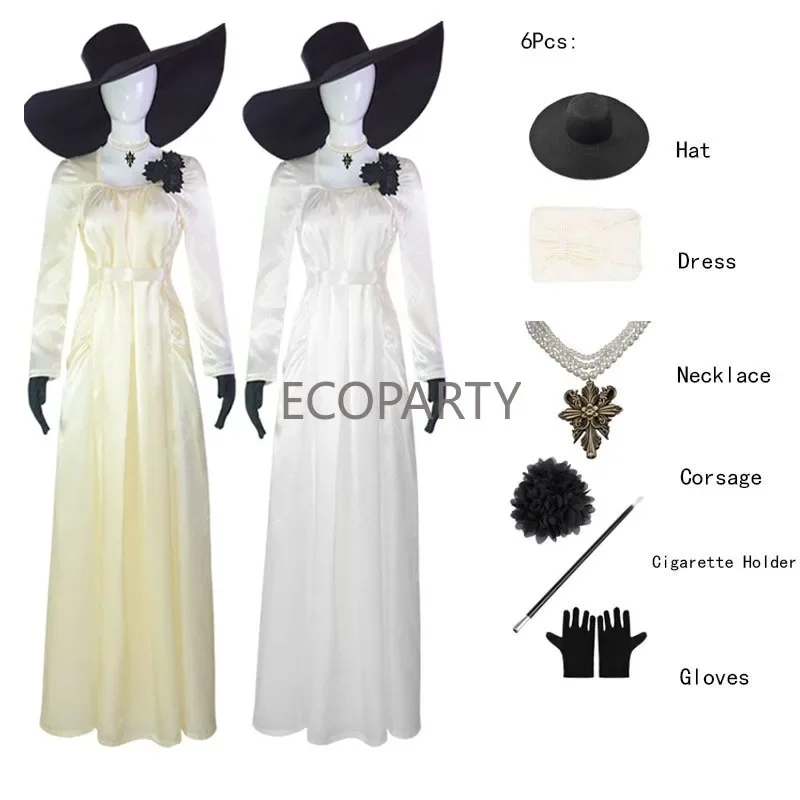 2023 New Style Autumn Resident Evil 8 Village Cosplay Dimitrescu Vampire Lady Timitrescu Coswear Halloween Costumes for Women