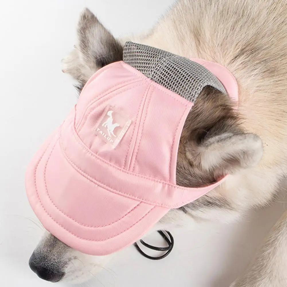 Pet Baseball Cap Breathable Baseball Visor Hat Outdoor Sun Bonnet Cap with Ear Holes Dress Up Sports Pet Sunhat Dog Visor Cap