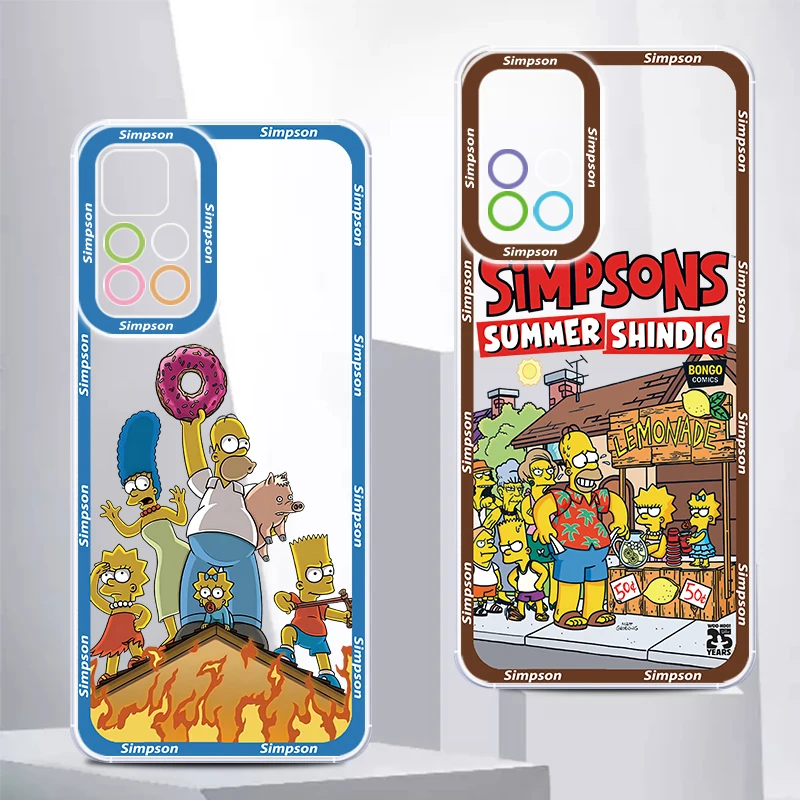 Disney Simpsons Family Cute Transparent Phone Case For Xiaomi Redmi Note 12 10 11 9 8 Pro 9T K40 12C 10C 9C 4G 5G Angel Eyes