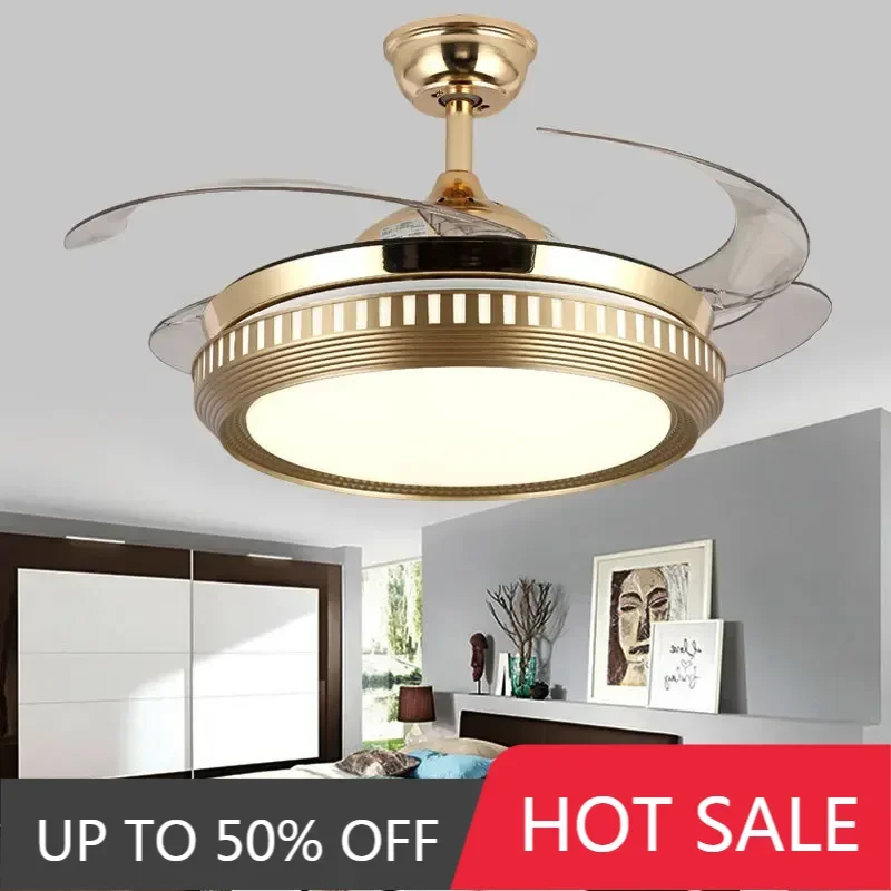 

Frequency Conversion Fan Lamp Invisible Ceiling Fan Lights Dining Room Modern Minimalist Living Room Led Remote Control Bedroom