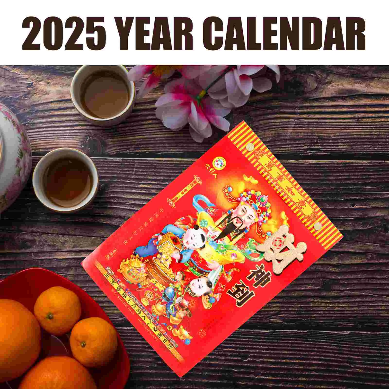 Year of The Snake Wall Calendar Classroom Large Whiteboard Small Desk 2025 Lunar Calendars Moon Hanging