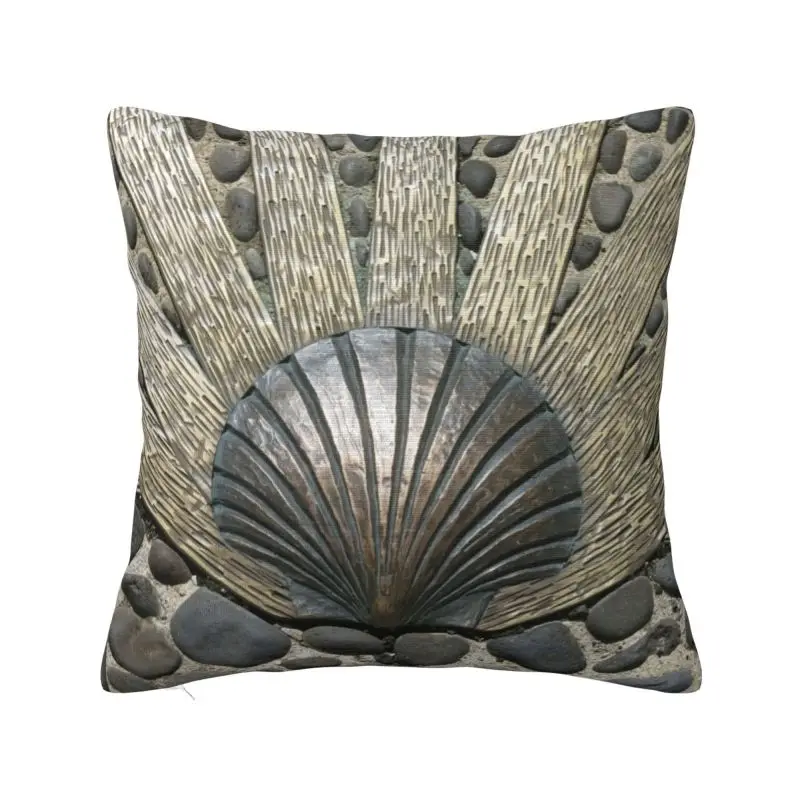 Custom Nordic Scallop Shell Camino Cushion Cover for Sofa Soft Throw Pillow Case