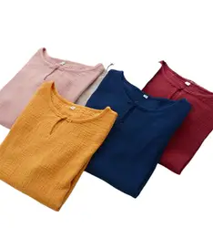 Plus size Blusas Femininas Chinese style vintage cotton linen half sleeve shirts Prairie Chic casual Blouses top mujer