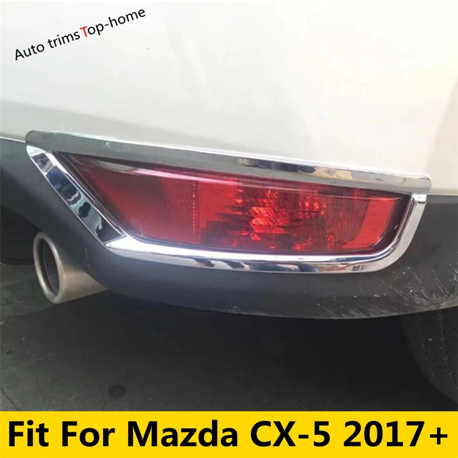 

ABS Chrome Rear Trunk Fog Light Lamp Eyelid Eyebrow Decoration Strips Cover Trim For Mazda CX-5 CX5 2017 - 2021 Car Accessories