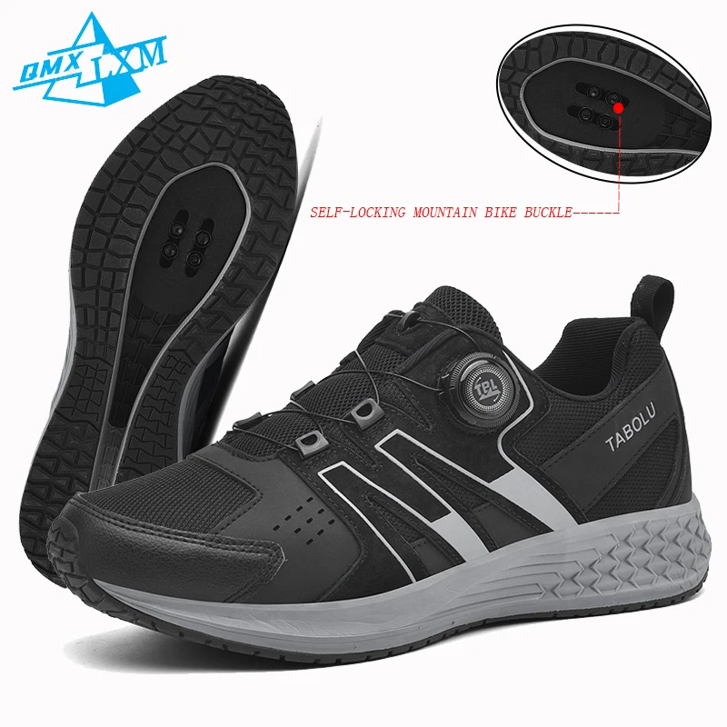 

LiXingMing Mtb Cycling Shoes Men New Big Size 47# Self-Locking Outdoor Off-road Mountain Bike Women Flat Cleats Biking Sneakers