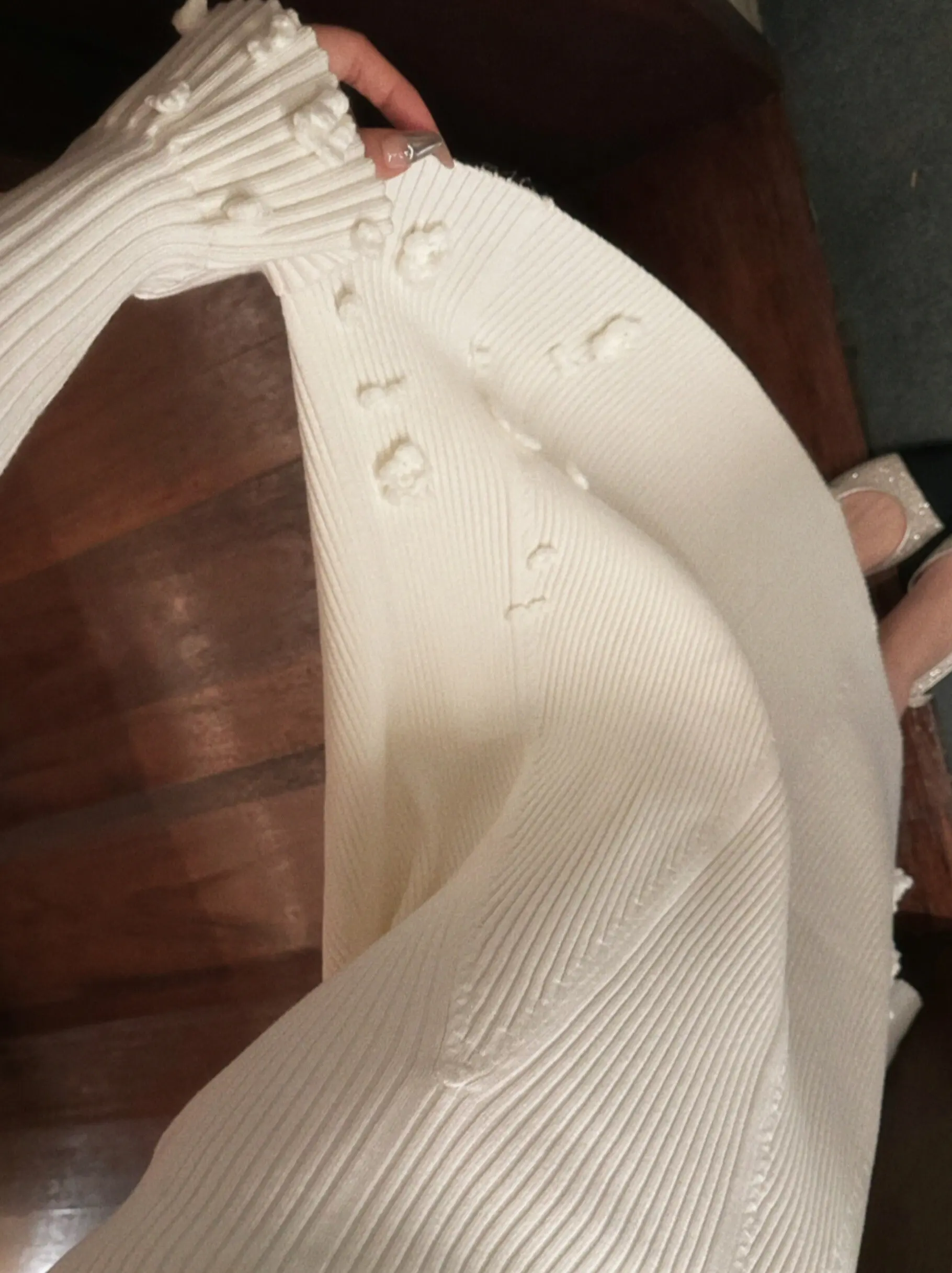 

Chier Handmade Knitted Long Dr Women's Elastic Waist A-Line Skirt Autumn Winter High Waist U-Ne Long Sve Faionable