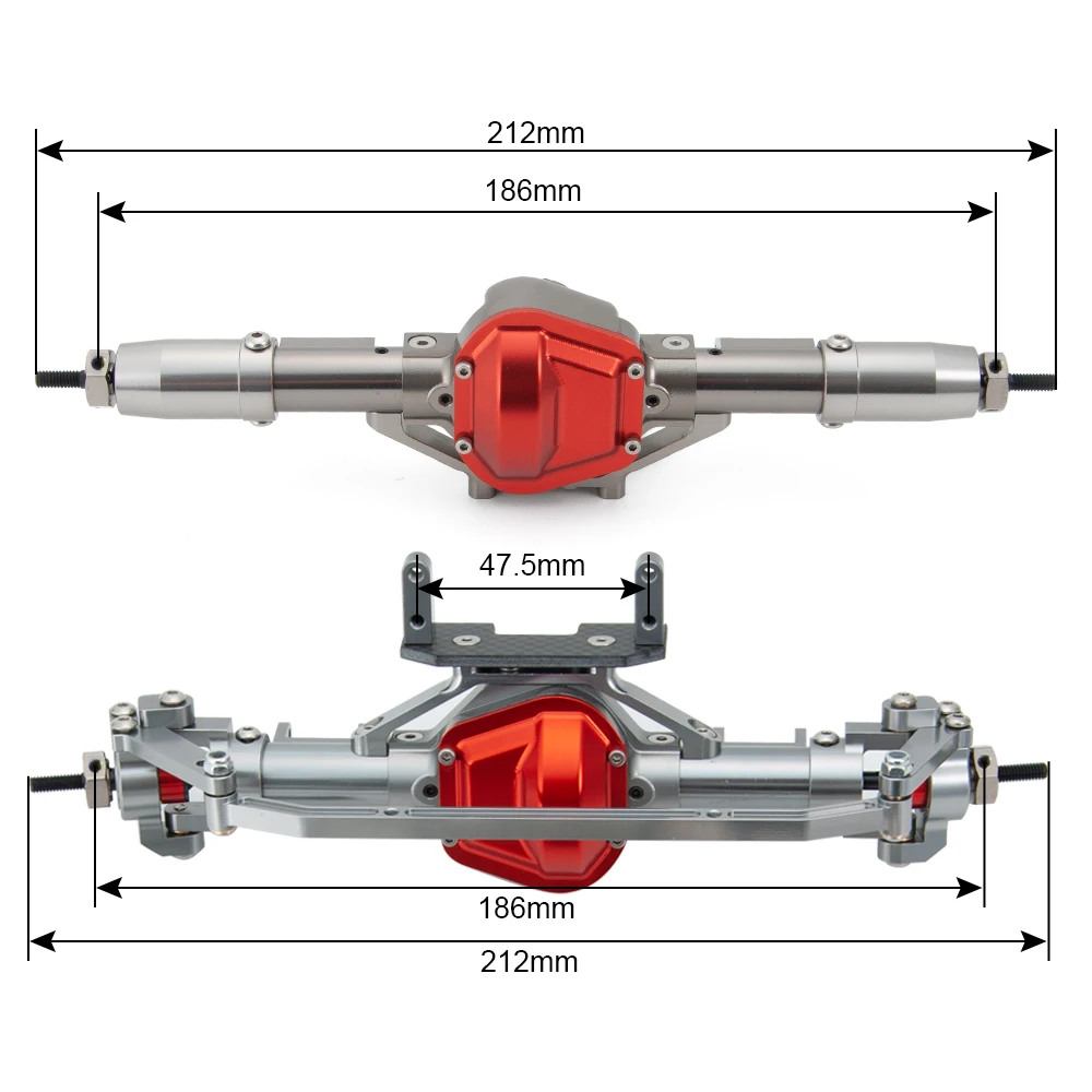 AXSPEED kompletny zestaw ze stopu metalu z przodu/tylna oś do osiowego SCX10 90047 JEEP Wrangler 1/10 części zdalnie sterowany samochód gąsienicowy