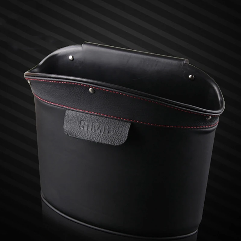 Car Rubbish Bin Auto Leather Garbage Bin Storage Box Organizer Car Seat Door Waste Bin Bag Interior