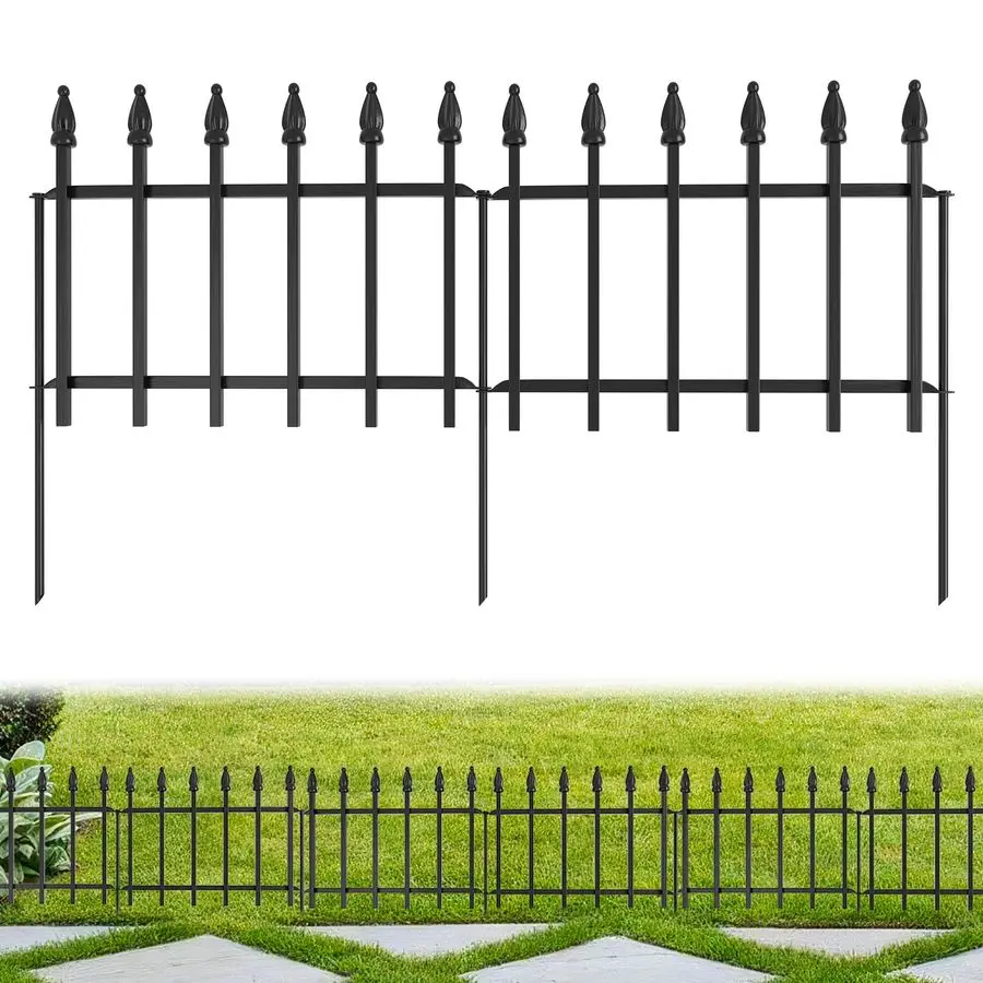 

Садовый забор 3 м (длина) x 4,8 см (высота), 7 секций, усиленный, для защиты от животных, нержавеющий металлический забор-ограждение для улицы и двора