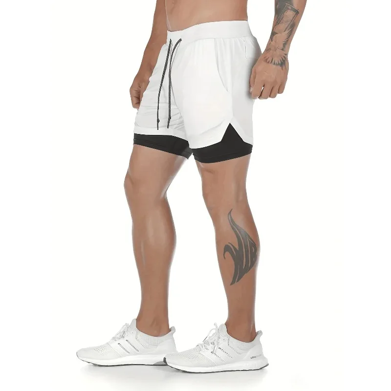 

Men's running shorts fitness sports multi-pocket double-layer American basketball shorts two-in-one quick-drying shorts