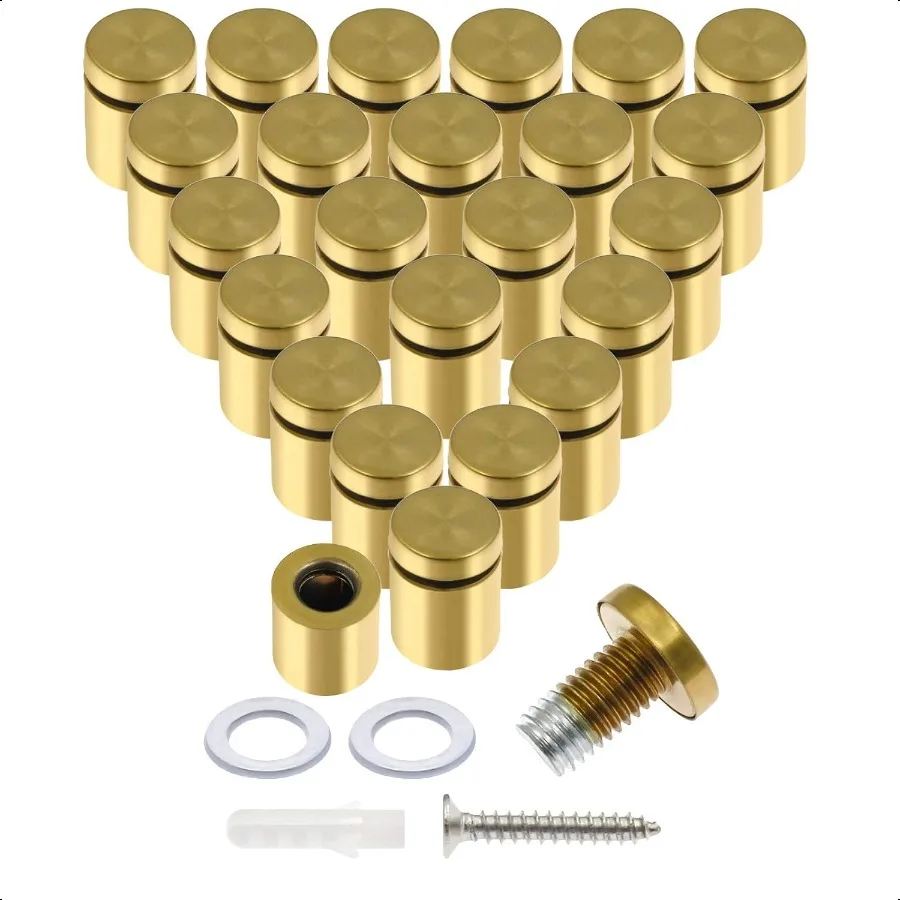 

24 Pcs 3 4 x 1 Stainl Steel Standoff Screws Wall Sign Standoff Mounting Hardware Advertising Glass Standoff Nail for Hanging Ac