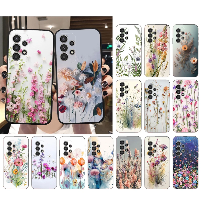 

Flower Art Painting Phone Case For Samsung S23 S22 S21 S20 Ultra S20 S22 S21 S10E S21 S20 FE S24 Plus