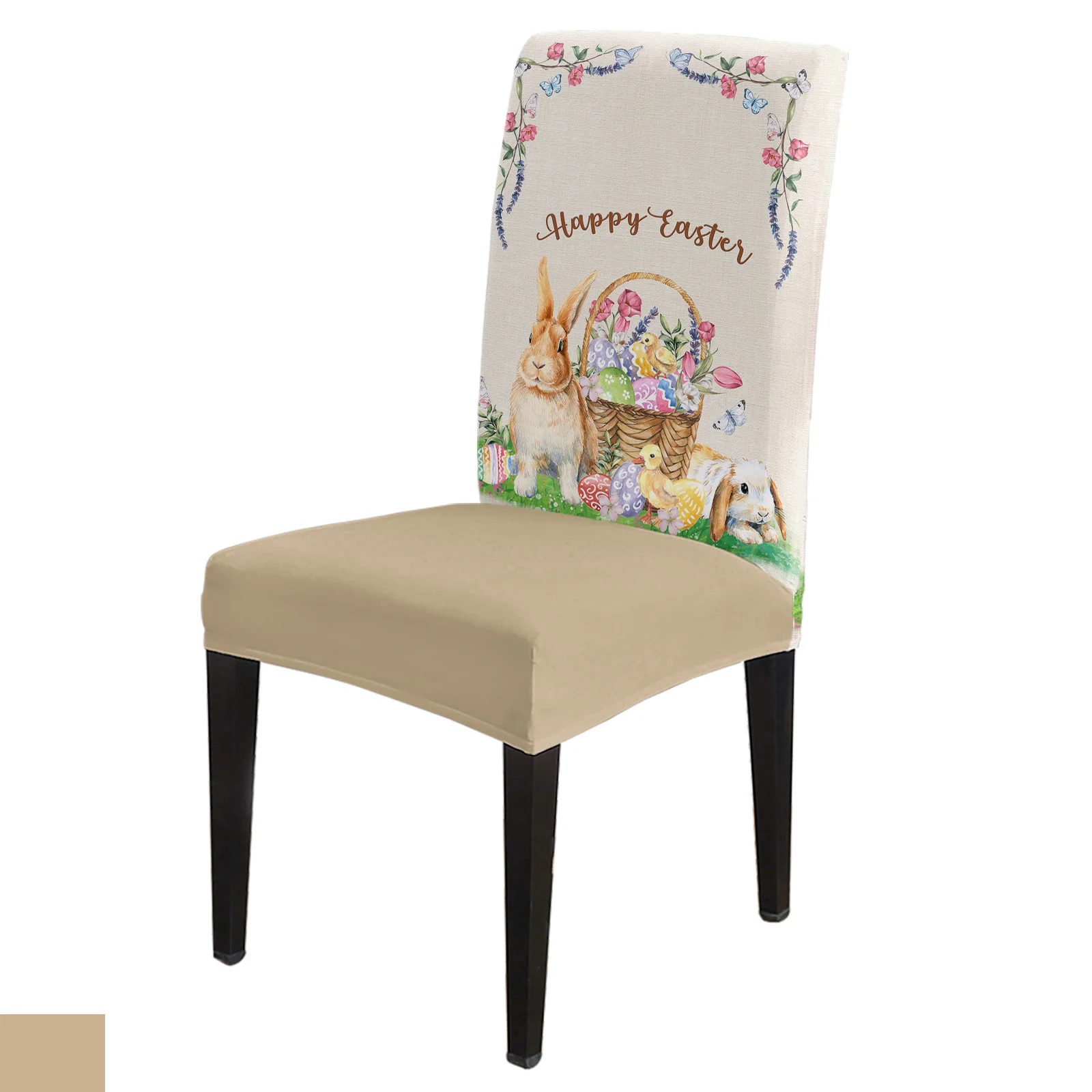 Easter Bunny Egg Duck Flower Stretch Chair Cover Hotel Dining Room Banquet Wedding Party Elastic Seat Chair Covers