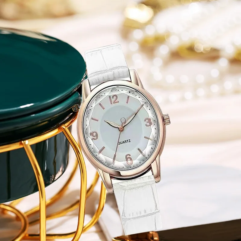 Relógio de quartzo de dois tons feminino, Moda feminina, Redondo, Casual, Relógio, Presentes, Novo, Criativo