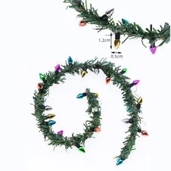 30cm Dollhouse Mini Christmas Vine Weaving Simulation Light String OB11 Miniature Door Scene DIY Wreath Material Decor Model