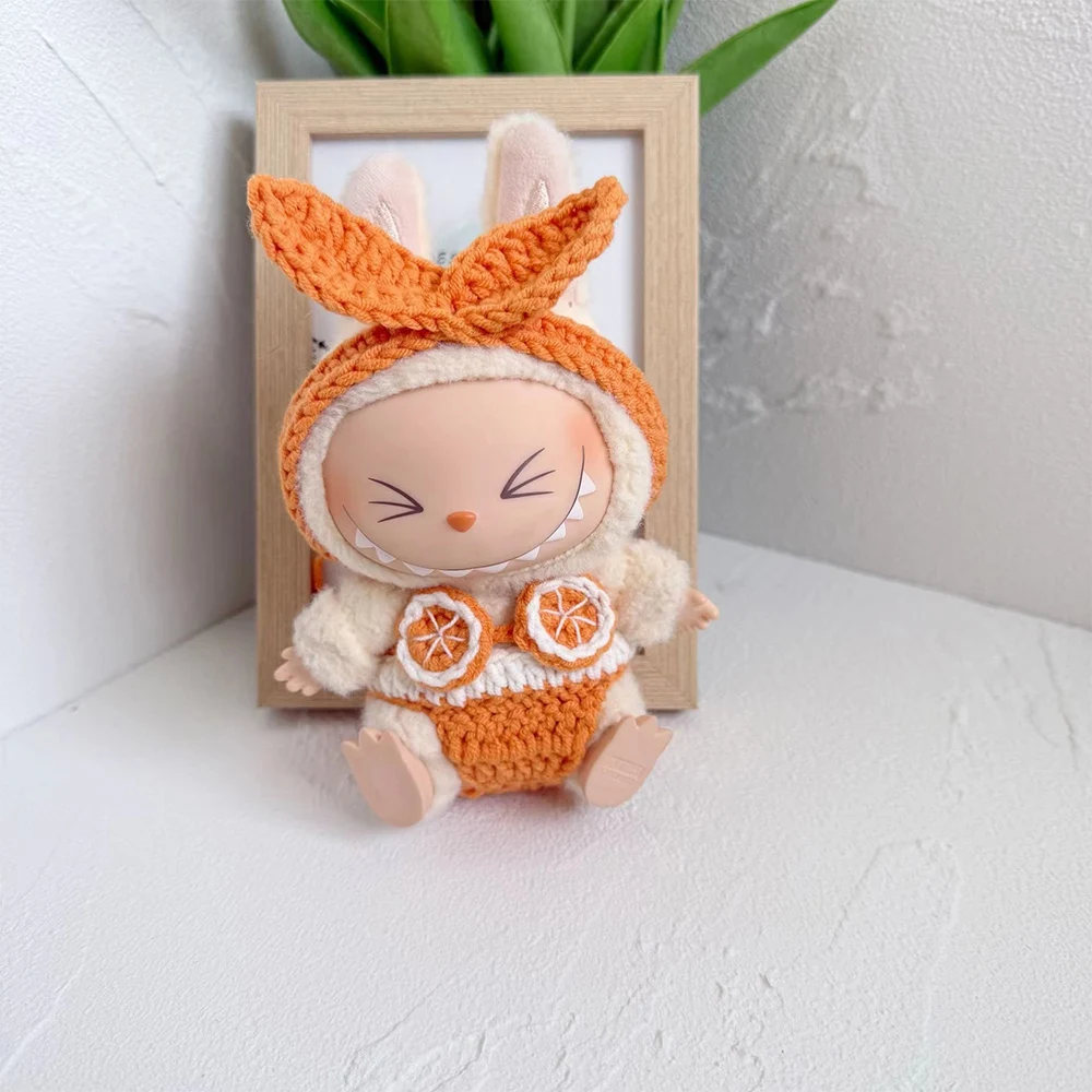 

Swimsuit Series Knitted Bikini Suitable for 17cm Labubu Doll Summer Fruit Knitted Bikini Set