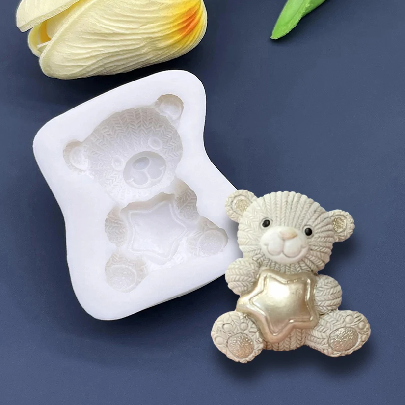 Bear Star Silicone Cake Baking Mold Sugarcraft Chocolate Cupcake Resin Tools Fondant Cake Decorating Tools