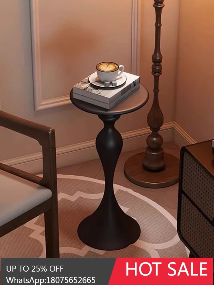 

MJY French Retro Side Table Living Room Vintage Round Balcony Leisure Tea Table