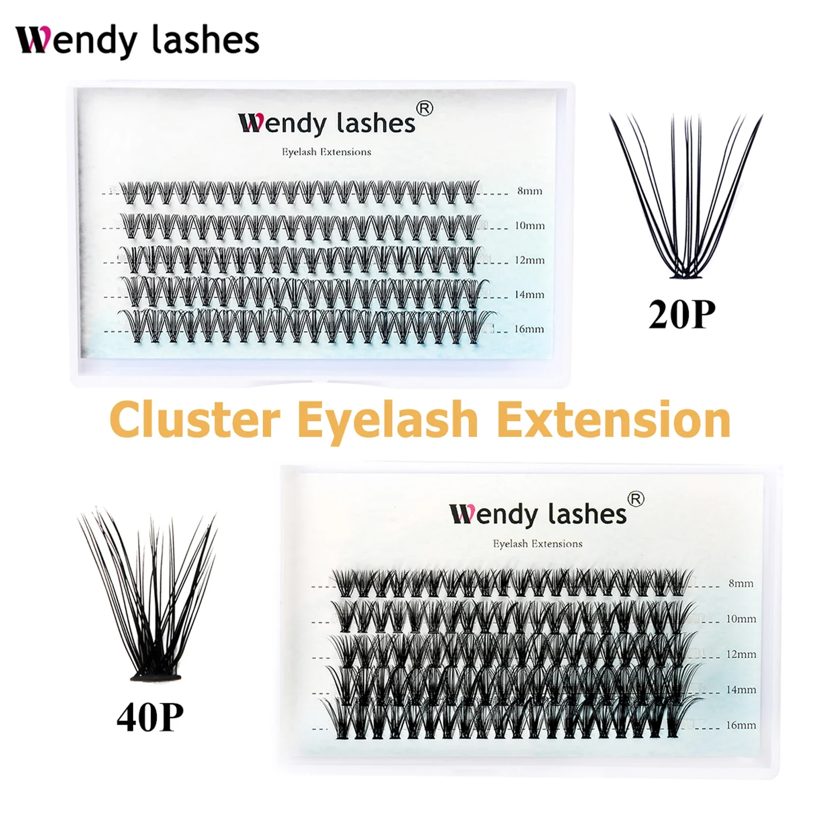 Wendy lashe Bundles Eyelash Extension Natural Russian Volume Faux Eyelashes Individual 10/20/30D Cluster False Lashes