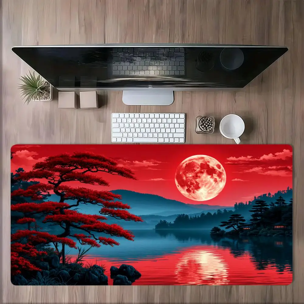 

Landscape Mouse Pad Large Computer Office Game Table Mat Rubber Anti-slip Stitched Edge Keyboard Mats 60x30cm Washable Desk Pads