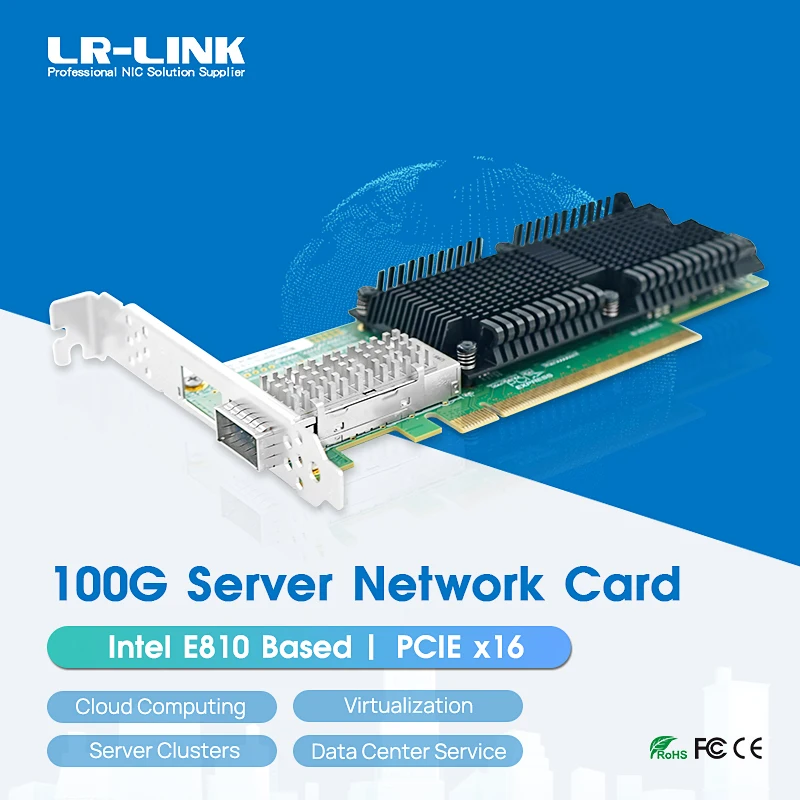 

LR-LINK 1019PF-QSFP28 PCIe x16 100G Network Card QSFP+ Ethernet Network Adapter Based Intel E810 Chip