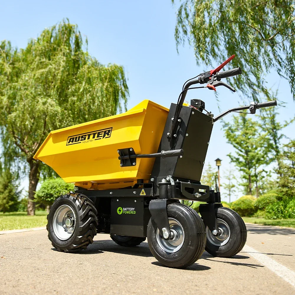 CE Approved 500kg Load Battery Power Motor Wheelbarrow 4 Wheel Electrical Truck Mini Site Dumper Electric Barrow