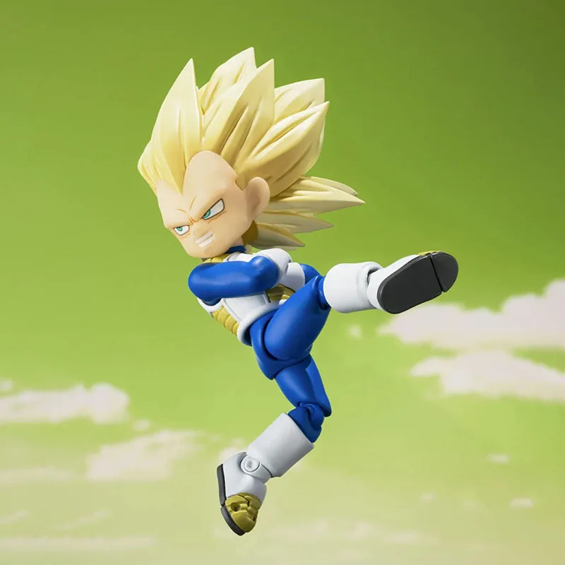 Original BANDAI S.H.Figuarts SHF Super Saiyan 3 Vegeta(MINI) Daima modelo de juguete