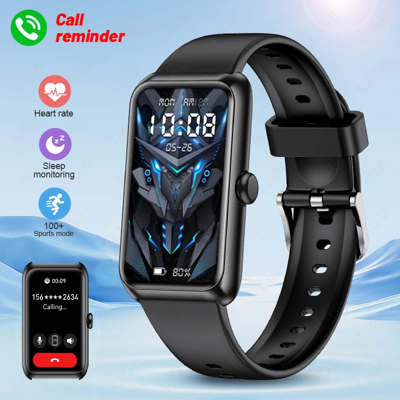 

LIGE Smart Watch Men Full Touch Screen Bluetooth Call IP68 Waterproof Heart Rate Monitor Sports Fitness Tracker Smartwatch Women