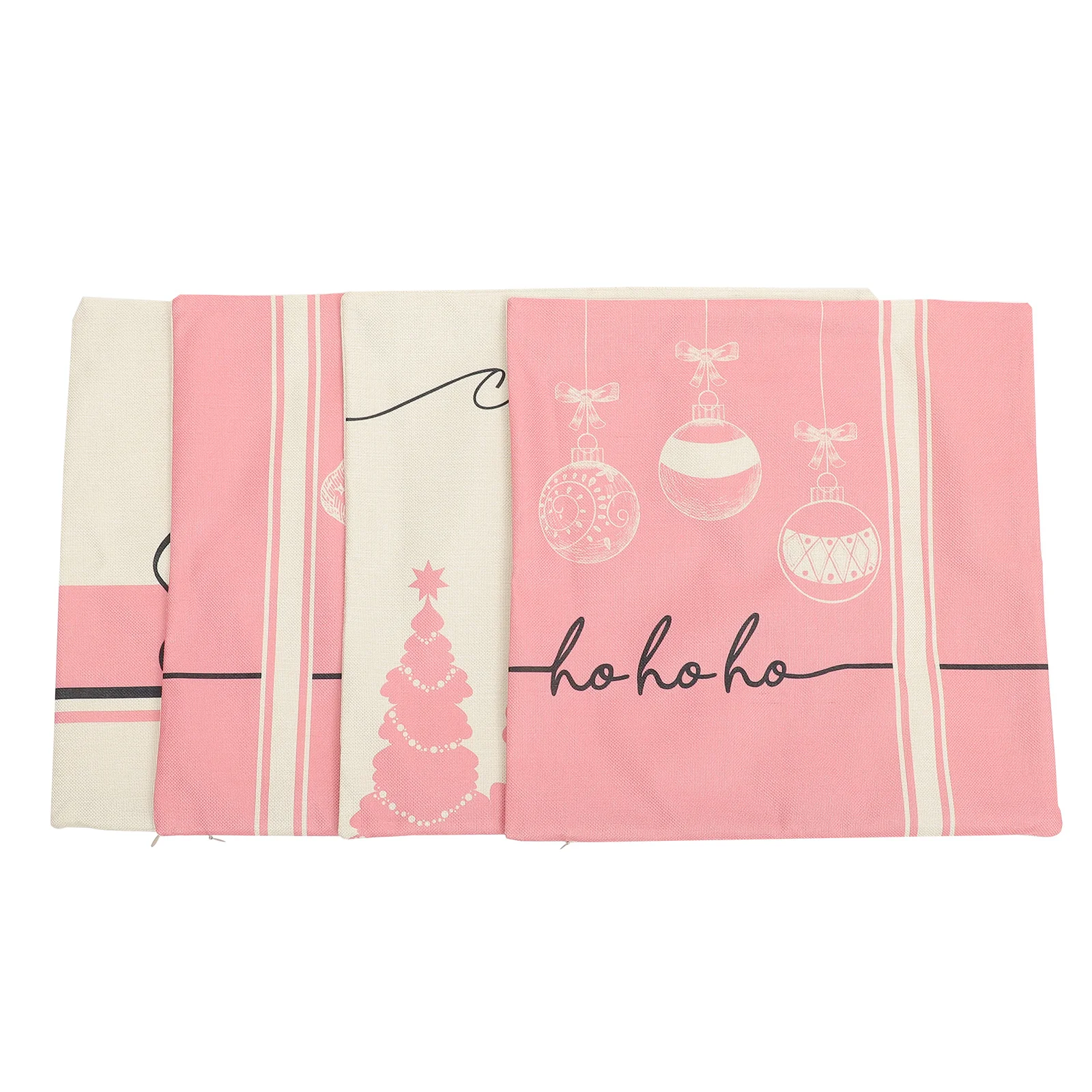 

4Pcs Decorative Christmas Pillow Covers Polyester Soft Cushion Covers Xmas Pillowcases for Sofa Bed Chair Holiday Throw