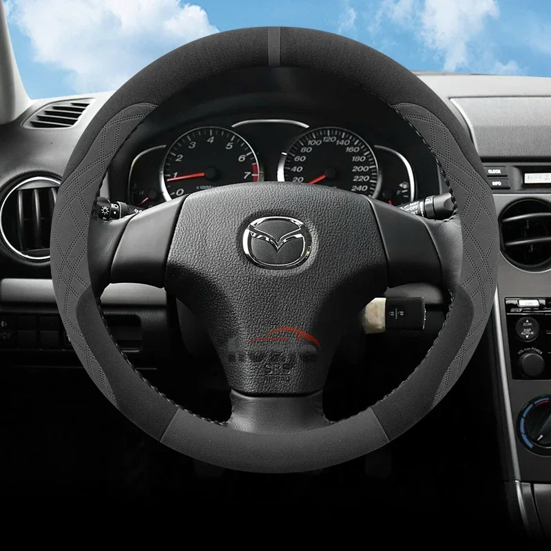 

Suede Car Steering Wheel Cover for Mazda CX-3 CX-8 2016 2017 2018 2019 2020 2021 2022 2023 2024 2025 Auto Interior Accessories