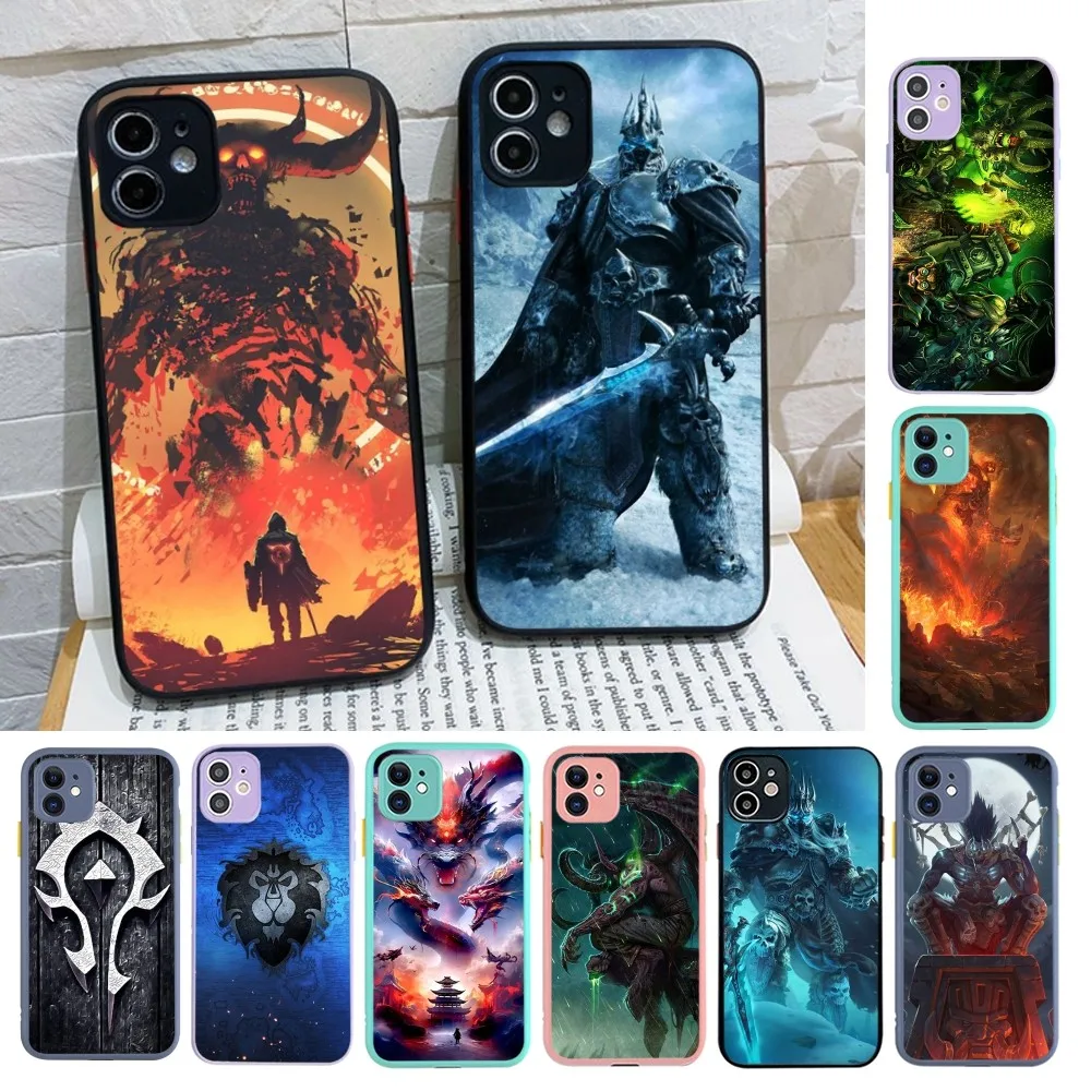 

Чехол для телефона W-World Of W-Warcraft W-Wow, прозрачный матовый чехол для iPhone 14, 11, 12, 13, Mini Pro Max, 8, 7 Plus, X, XR, XS MAX