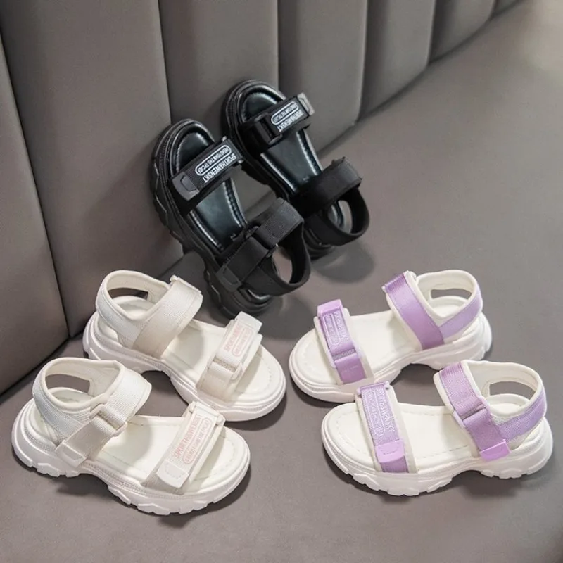 

Стильные розовые детские сандалии «Принцесса» 2026: Новые спортивные пляжные туфли с мягкой подошвой для детей среднего и старшего возраста