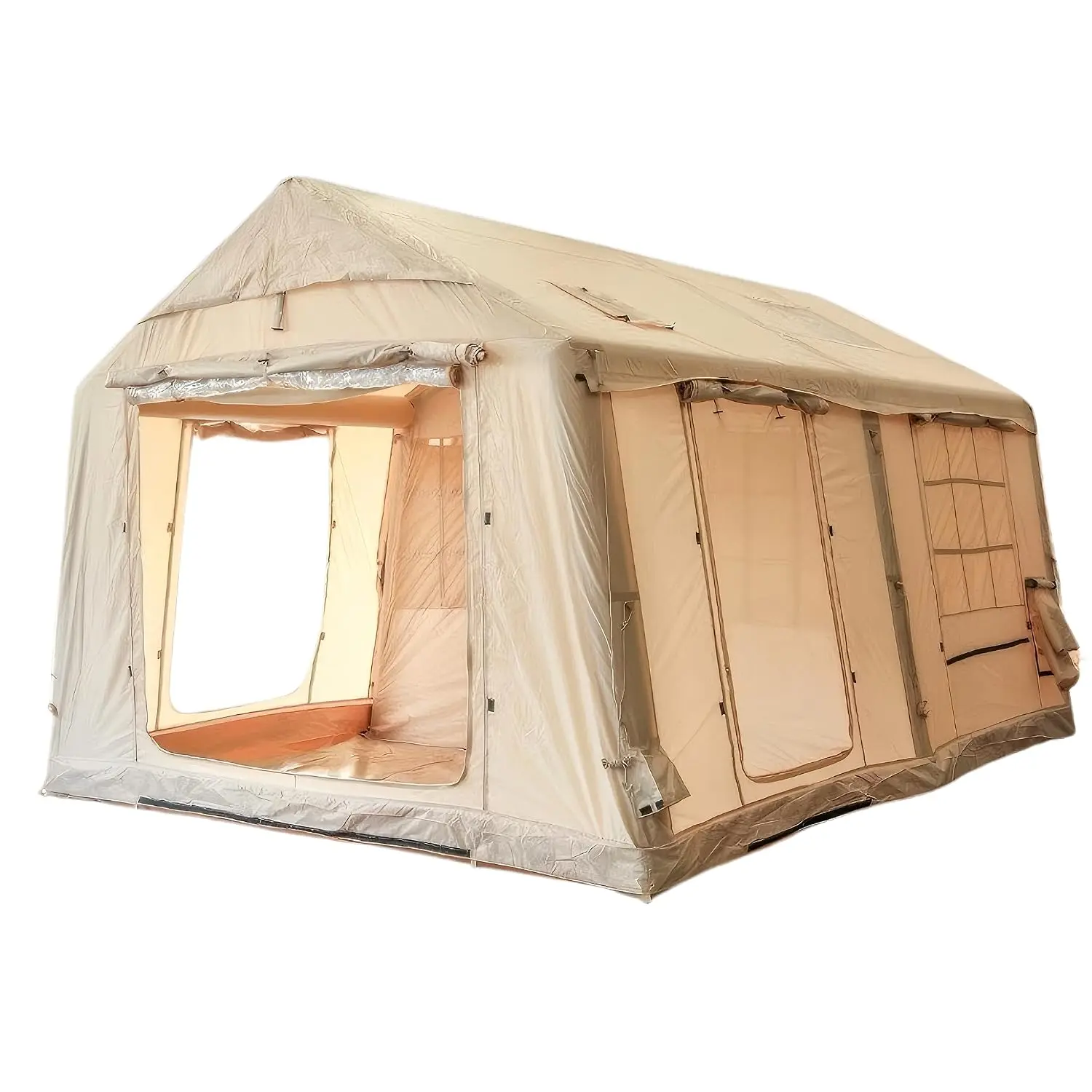 Inflatable Tent, Outdoor Easy Setup Inflatable Tents for Camping, Portable Blow Up Tent with Stove Jack, Cotton, Customized