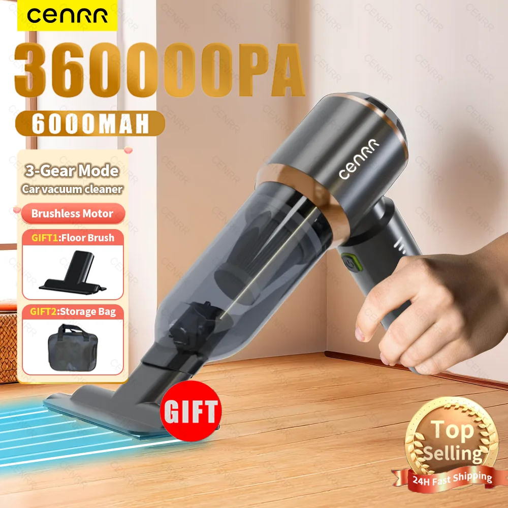 CENRR 360000PA Powerful Car Vacuum Cleaner Cordless Portable Car Cleaner Mini HandHeld Wireless Vacuum Cleaner Home Appliance