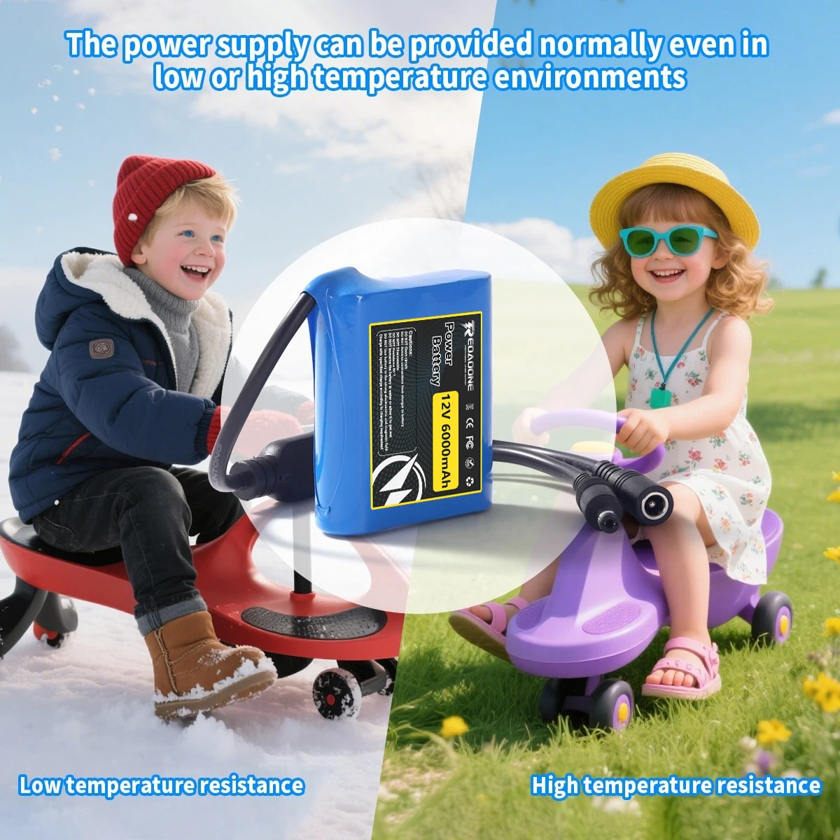 High Capacity 12V 6000mAh Lithium Battery Pack with BMS Protection Board for LED Strip Toy Car Security Monitoring Use