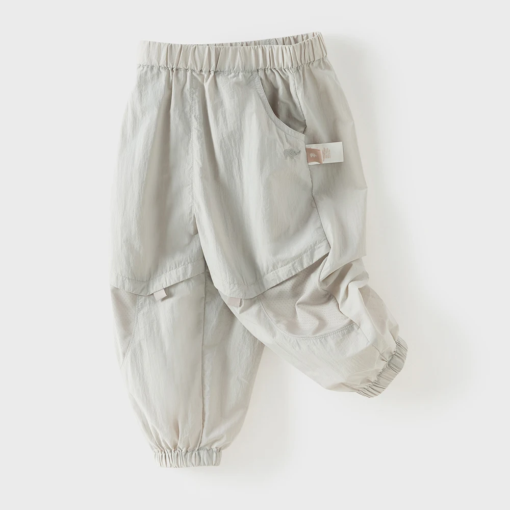 Dave Bella Boys Pant Summer Casual Cool Children Trousers Sports Soft Breathable Elastic Waist Fashion Kids Clothing DB2261314