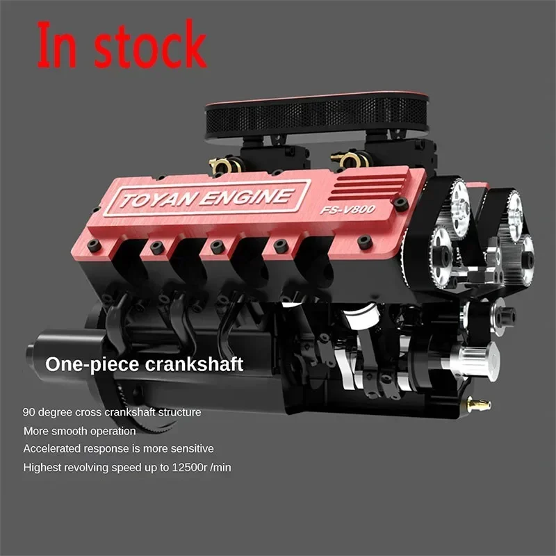 TOYAN New V8 Engine Model Miniature Simulation Engine Model Can Be DIY Assembled RC Modified Car Model Displacement 3.5cc × 8