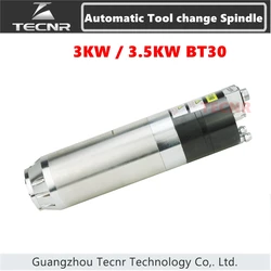 3KW 3.5KW BT30 Automatic Tool change Spindle Pneumatic Water Cooling Spindle Motor ATC 220V 380V For Engraving Milling Metal