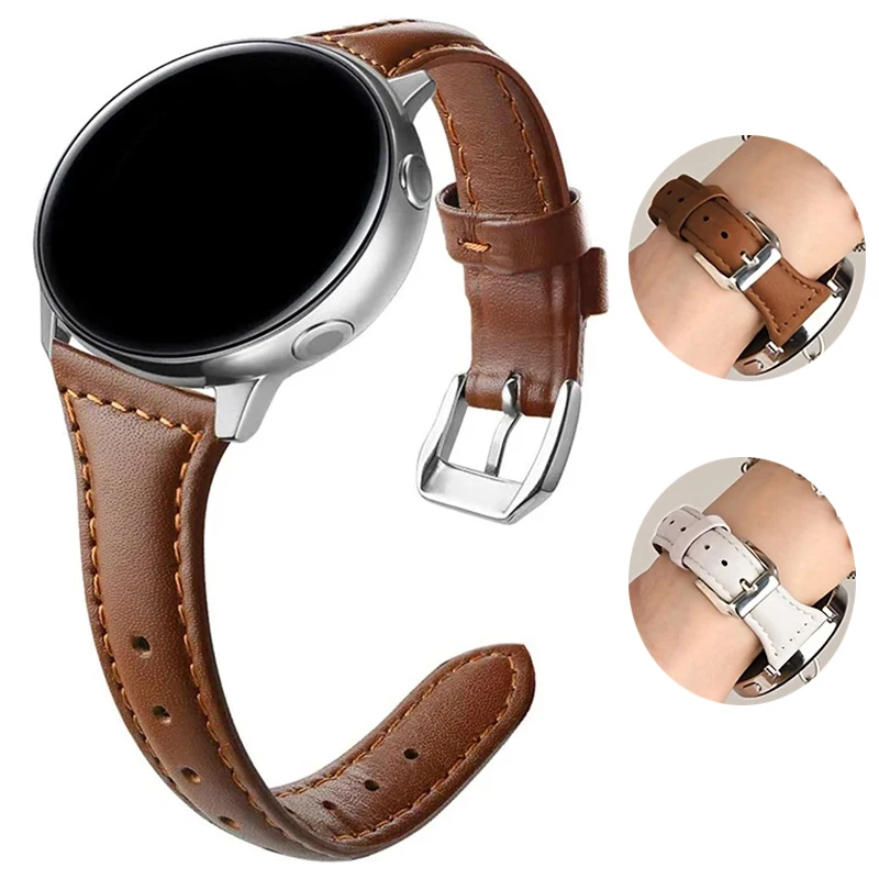 

Slim Leather strap For Samsung Galaxy watch 7/FE/6/5/5 pro/4 Classic 20mm 22mm sport bracelet Huawei watch GT 6-5-4-3 46mm