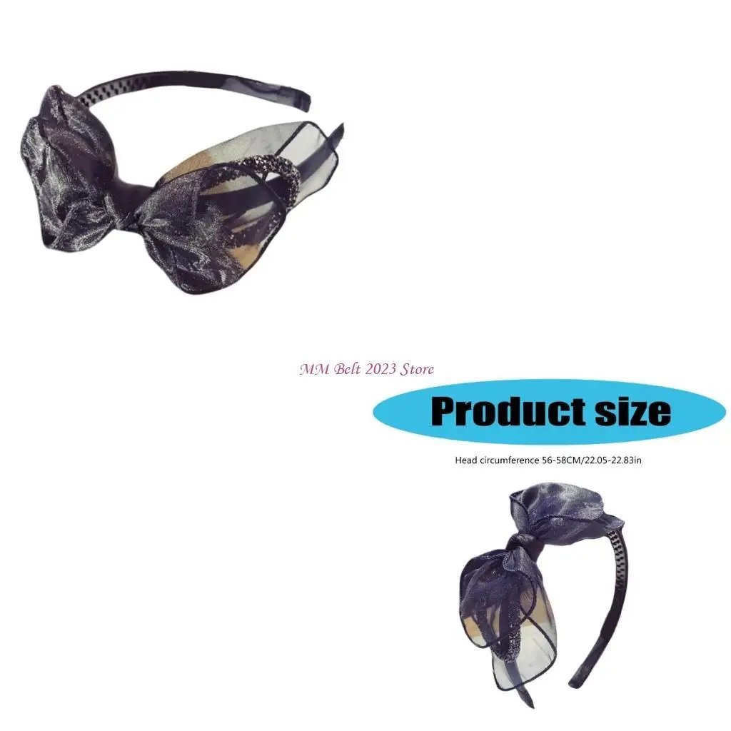 

49ME 1920s Mesh Bowtie Hairhoop Fascinator Costume Headband Dancing Party Headwear