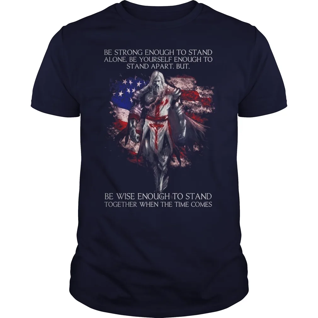 The Crusader Quotations USA Flag Knights Templar T-Shirt 100% Cotton O-Neck Summer Short Sleeve Casual Mens T-shirt Size S-3XL