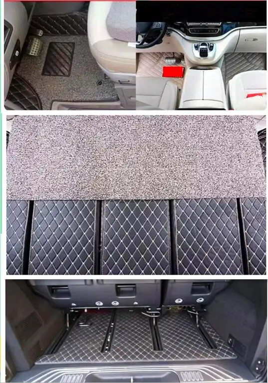 Custom full set car floor mats for Mercedes Benz V 250 d W447 2026-2014 7 8 seats double layers carpets Rugs for V250 V250d 2022