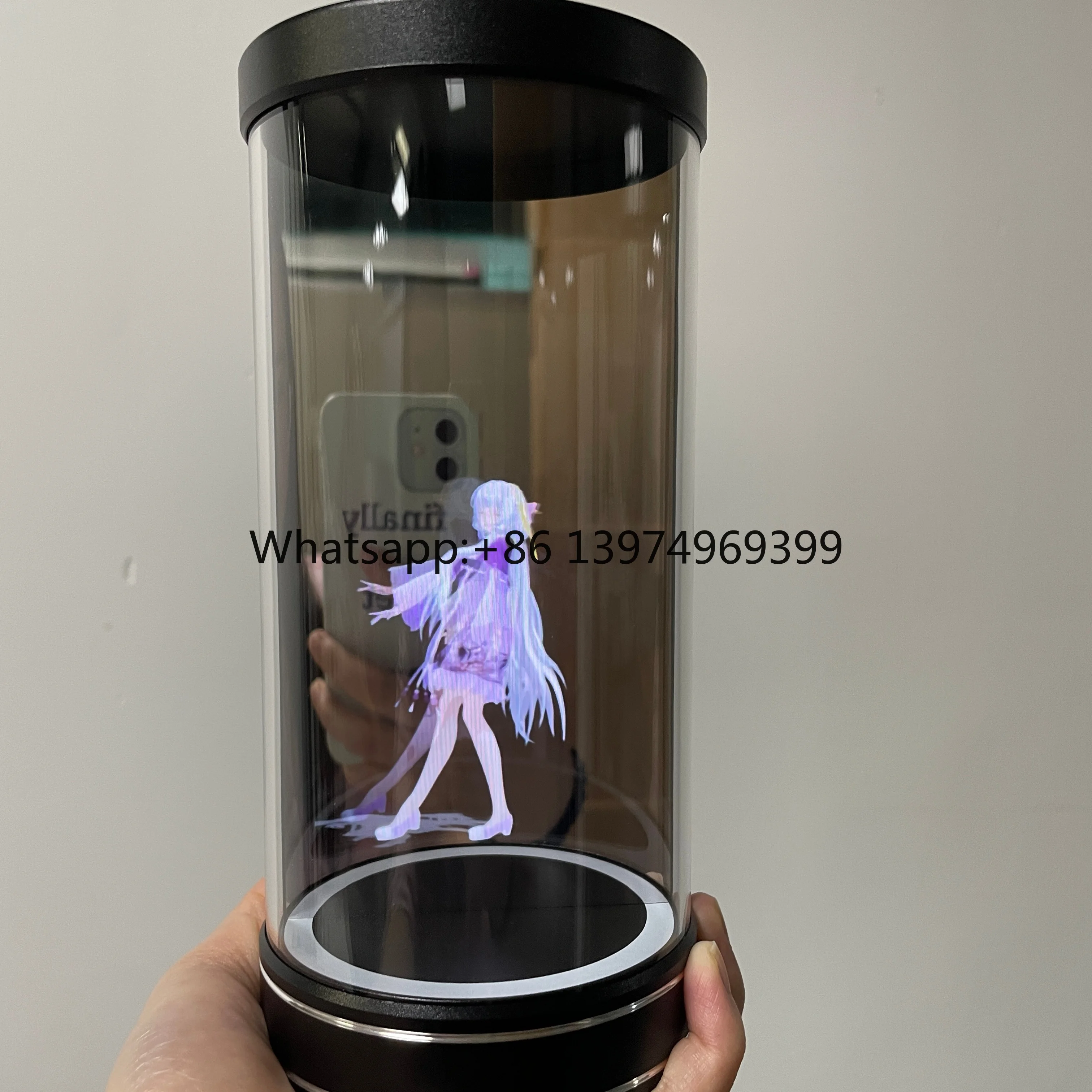 Mini Portable Hologram Display 5.5 Inch Holo Tube Holographic Cylinder Transparent Screen Hologram Projection