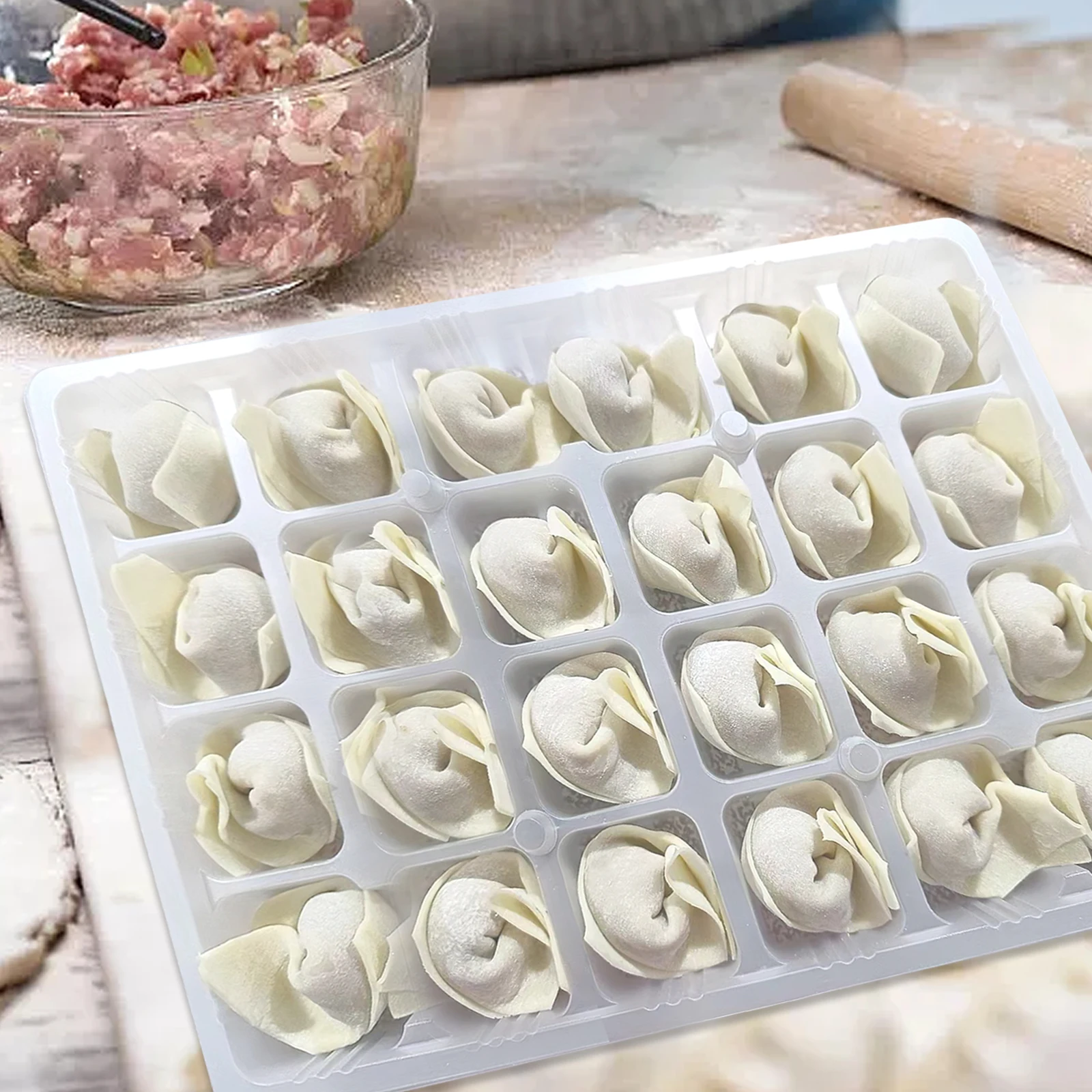 

10 комплектов, прозрачный контейнер для пищевых продуктов для пельменей, органайзер с морозильной камерой, многосеточная коробка для холодильника, полипропиленовый контейнер для вареников Wonton