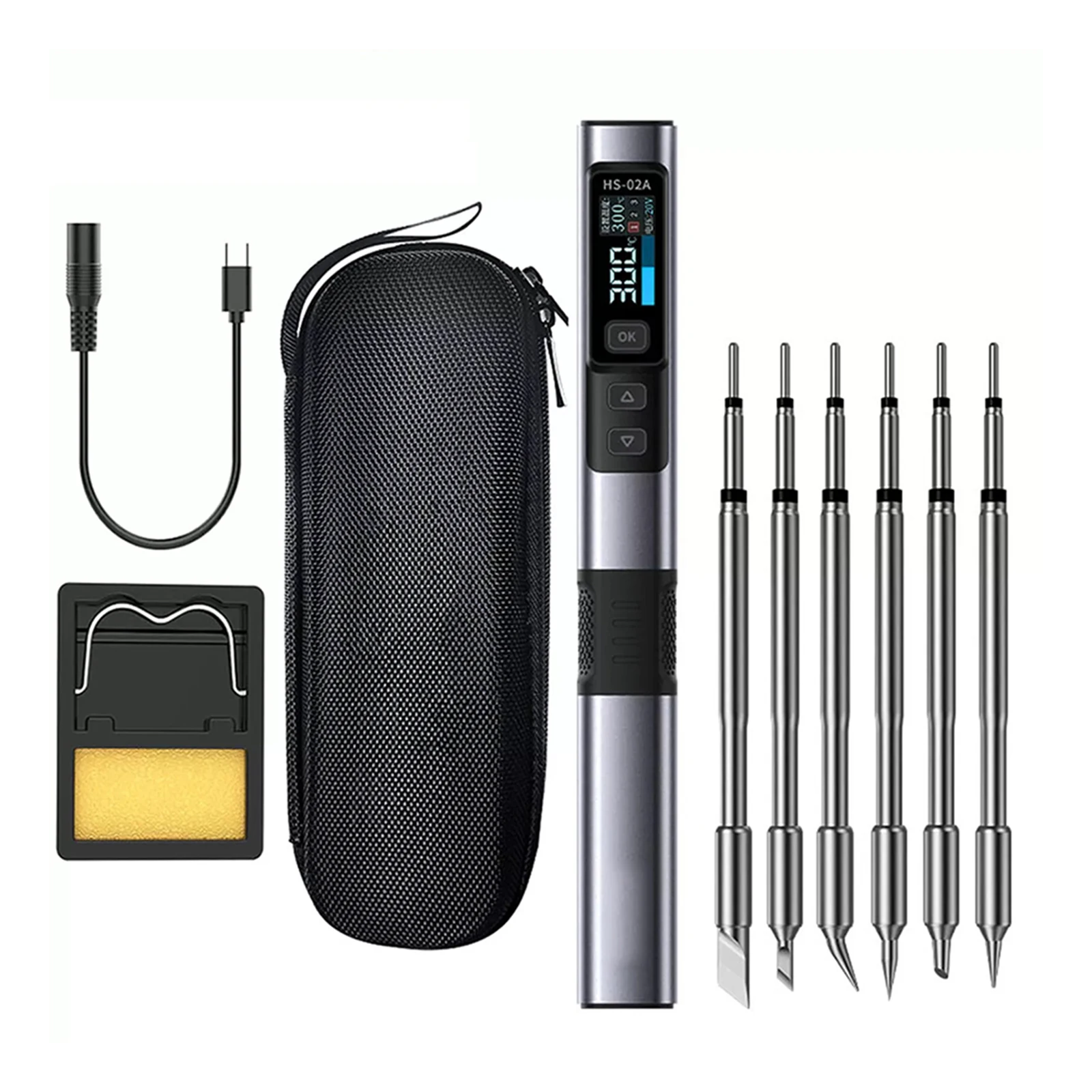 

High Power Heating Quick Temperature Recovery HS02A Smart Electric Soldering Iron 100W Constant Temperature Kits