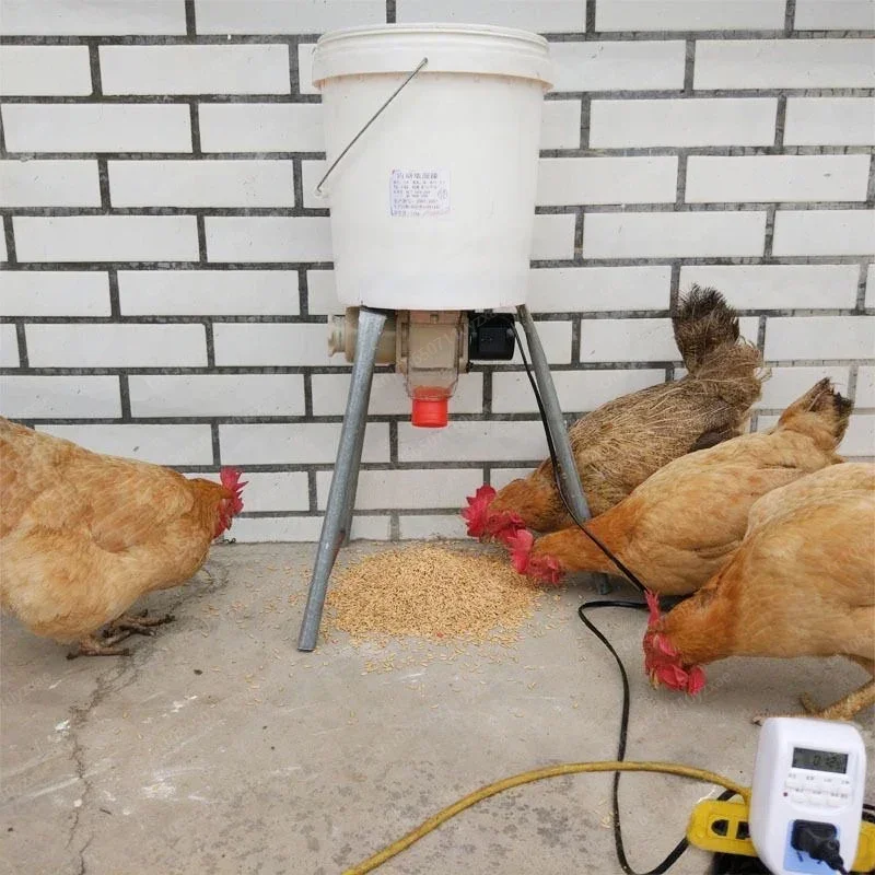 220V Automatic Chicken Feeder Funnel Pellet Pigeon Chicken Duck Pigeon Cage Intelligent Automatic Feeding Artifact