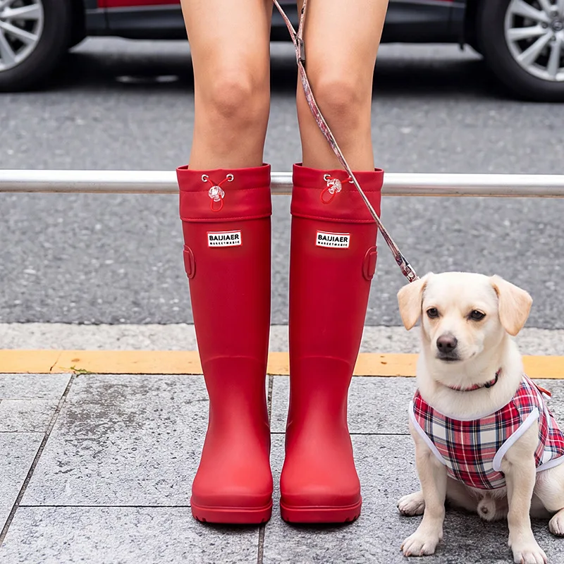 Women's Rain Boots Fashion Mid-calf Rubber Boot Garden Work Waterproof Shoes Non Slip Fishing Rubber Galoshes Botas Lluvia Mujer