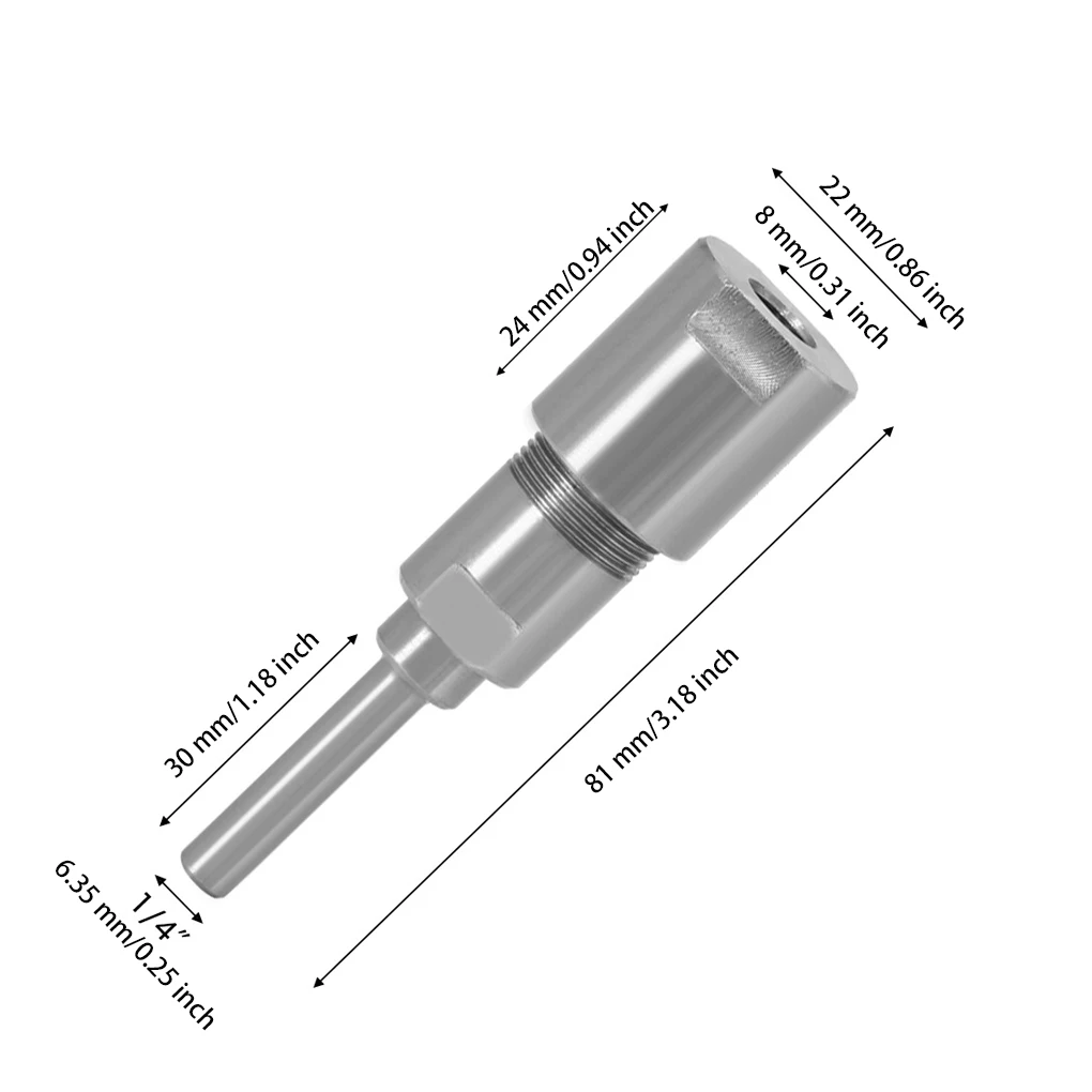 قضيب مطول 8 مم شانكس أداة راوتر بت عرقوب قضبان واسعة النطاق لـ 1/2