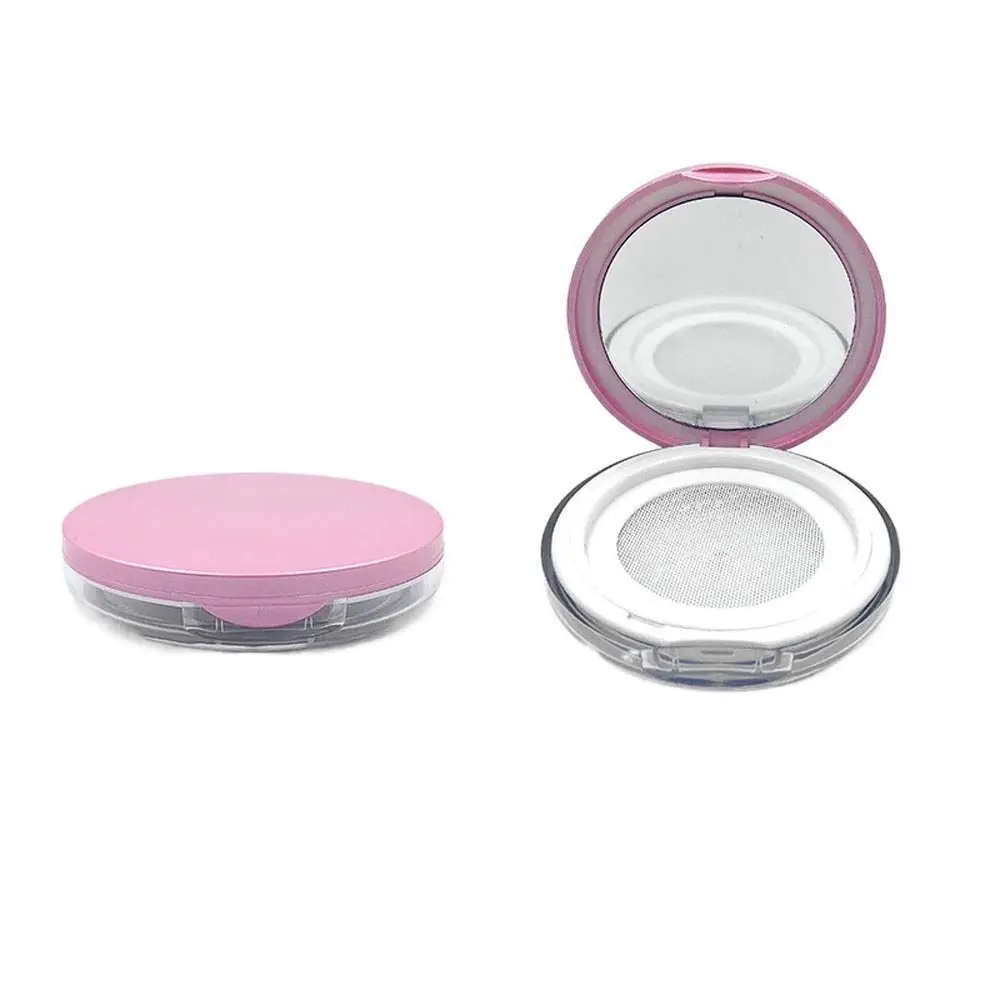 Reusable Plastic Loose Powder Jar Capacity 3g Multifunction Bulk Powder Box with Mirror Silver Cosmetics Container Travel